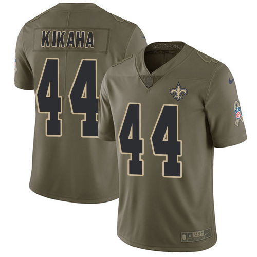 Nike Saints #44 Hau'oli Kikaha Olive Youth Stitched NFL Limited Salute to Service Jersey